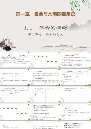 人教版高中数学必修第一册1.1 第1课时　集合的含义 （课件）.pptx