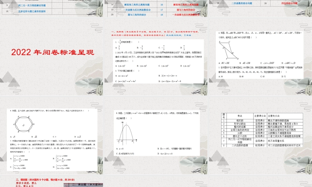 2022年成都中考数学评卷标准解读【课件】.pptx