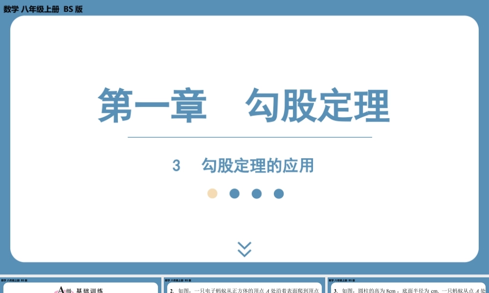 2024-2025学年度北师版八上数学1.3勾股定理的应用【课外培优课件】.pptx