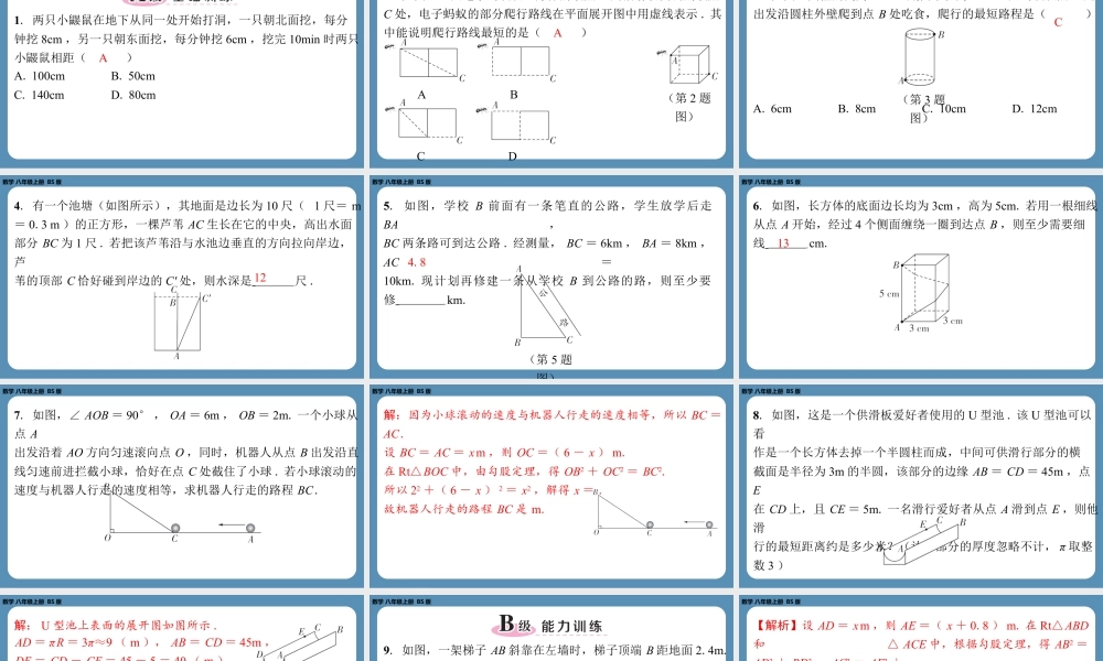 2024-2025学年度北师版八上数学1.3勾股定理的应用【课外培优课件】.pptx