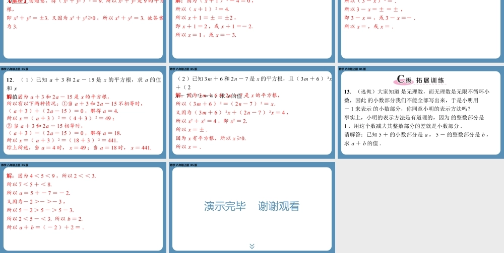 2024-2025学年度北师版八上数学2.2平方根(第二课时)【课外培优课件】.pptx