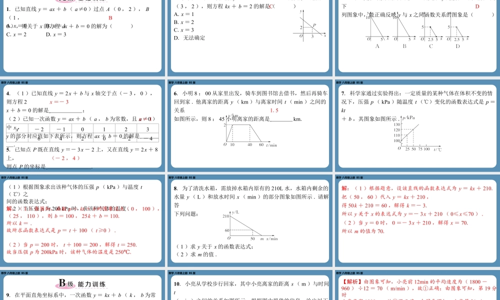 2024-2025学年度北师版八上数学4.4一次函数的应用（第二课时）【课外培优课件】.pptx