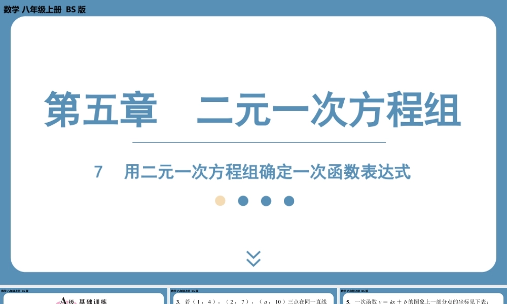 2024-2025学年度北师版八上数学5.7用二元一次方程组确定一次函数表达式【课外培优课件】.pptx