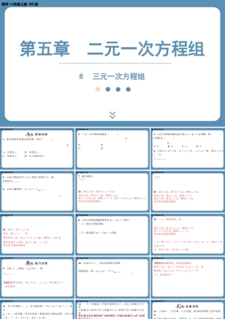 2024-2025学年度北师版八上数学5.8三元一次方程组【课外培优课件】.pptx