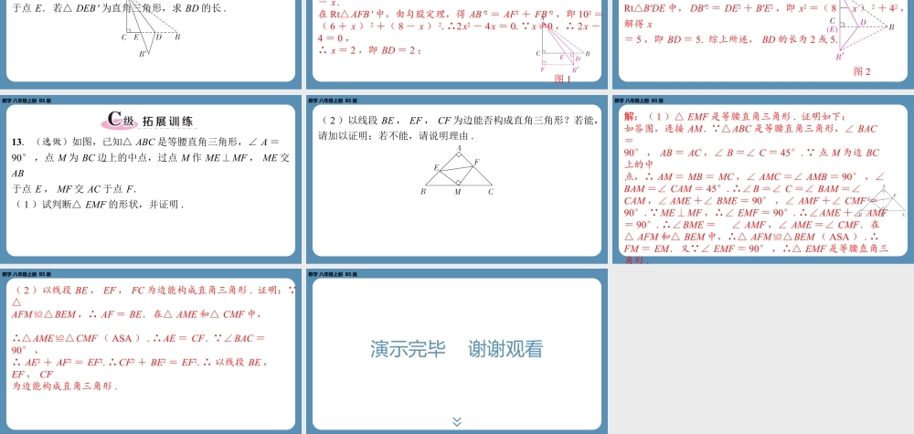 2024-2025学年度北师版八上数学-期末复习一(第一章勾股定理)【课外培优课件】.pptx