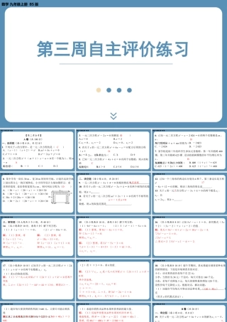 2024-2025学年度北师版九上数学-第三周自主评价练习【上课课件】.pptx