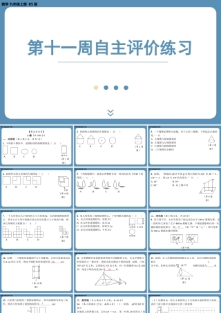 2024-2025学年度北师版九上数学-第十一周自主评价练习【上课课件】.pptx