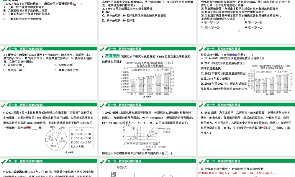 2024成都中考数学第一轮专题复习之第八章 第一节 数据的收集与整理 练习课件.pptx