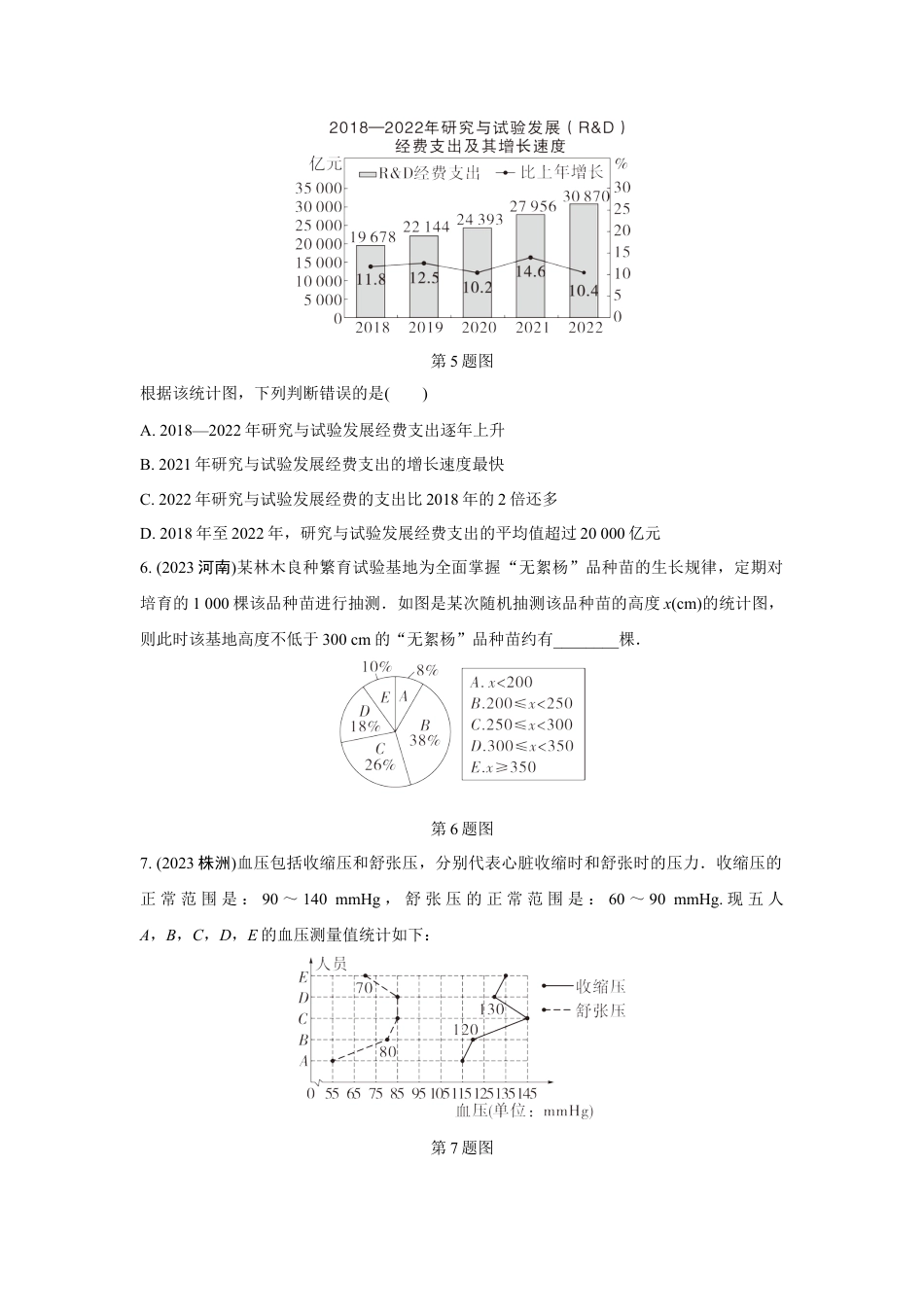 2024成都中考数学第一轮专题复习之第八章 第一节 数据的收集与整理 强化训练(含答案).docx_第2页