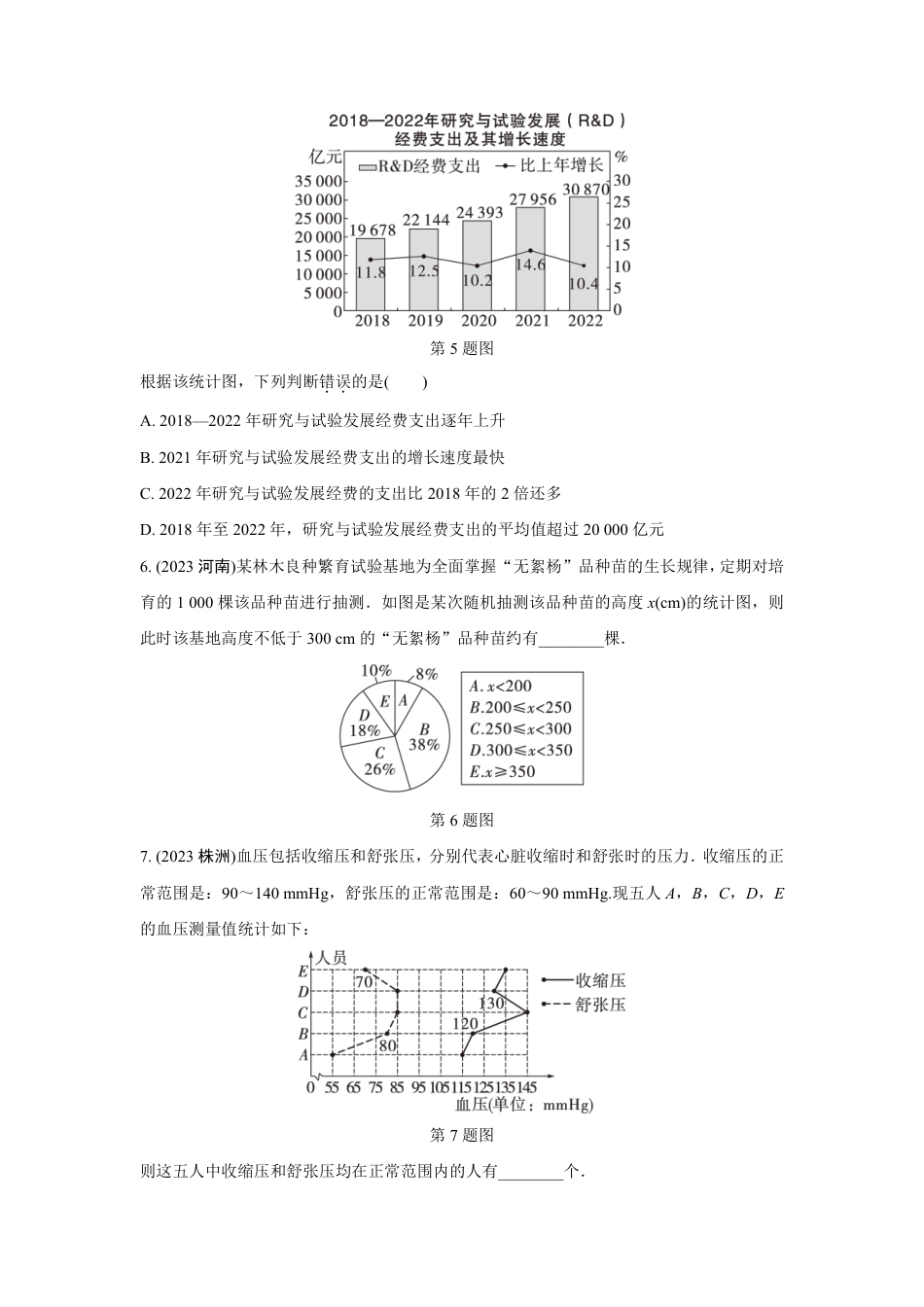 2024成都中考数学第一轮专题复习之第八章 第一节 数据的收集与整理 强化训练(含答案).pdf_第2页