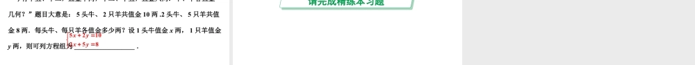 2024成都中考数学第一轮专题复习之第二章  第一节 一次方程（组）的解法及应用 教学课件.pptx