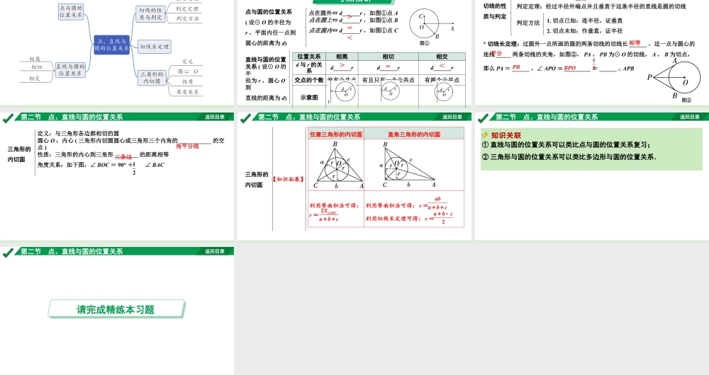 2024成都中考数学第一轮专题复习之第六章 第二节 点、直线与圆的位置关系 教学课件.pptx