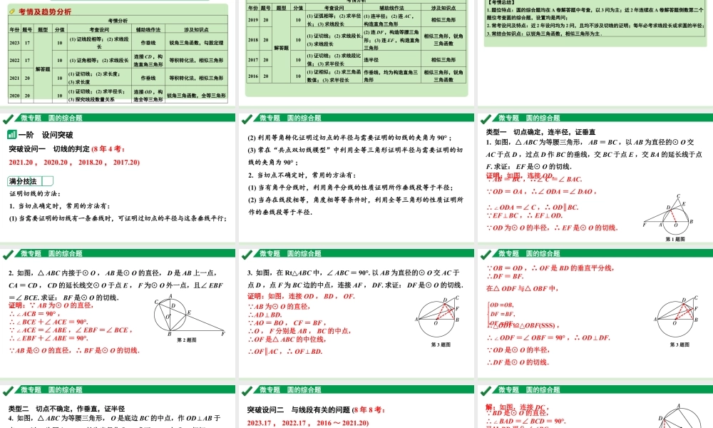 2024成都中考数学第一轮专题复习之第六章 微专题 圆的综合题 教学课件.pptx