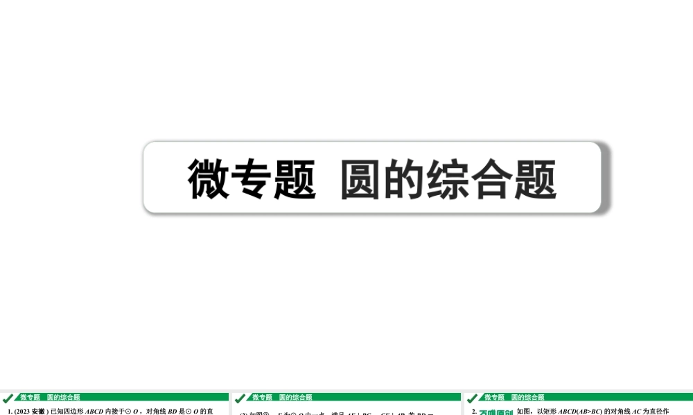 2024成都中考数学第一轮专题复习之第六章 微专题 圆的综合题 练习课件.pptx