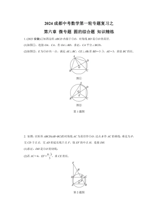 2024成都中考数学第一轮专题复习之第六章 微专题 圆的综合题 知识精练(含答案).pdf