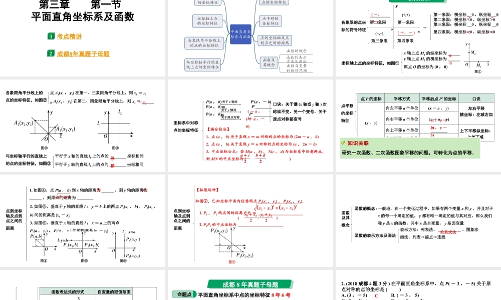 2024成都中考数学第一轮专题复习之第三章 第一节 平面直角坐标系及函数 课件.pptx