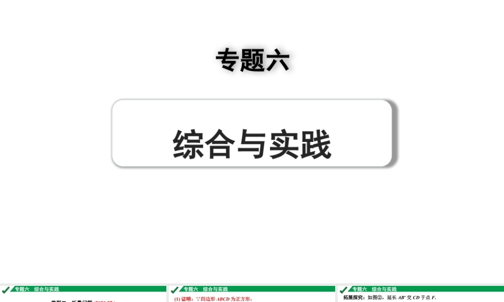 2024成都中考数学第一轮专题复习之专题六 类型二 折叠问题 教学课件.pptx