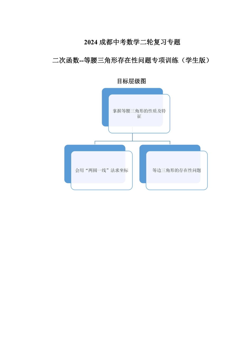 2024成都中考数学二轮复习专题 二次函数--等腰三角形存在性问题专项训练(含答案).pdf_第1页