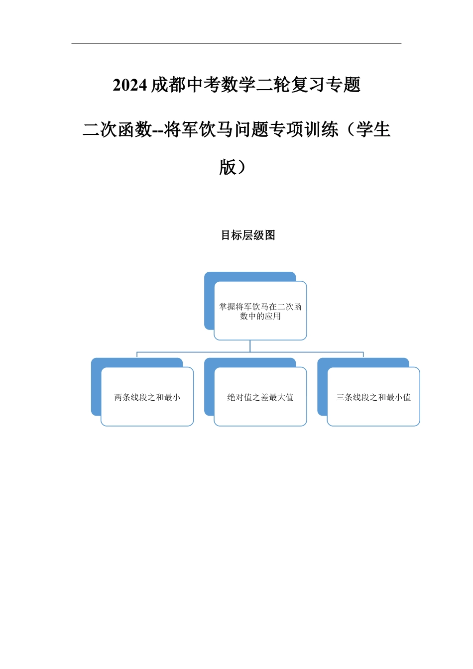 2024成都中考数学二轮复习专题 二次函数--将军饮马问题专项训练(含答案).docx_第1页