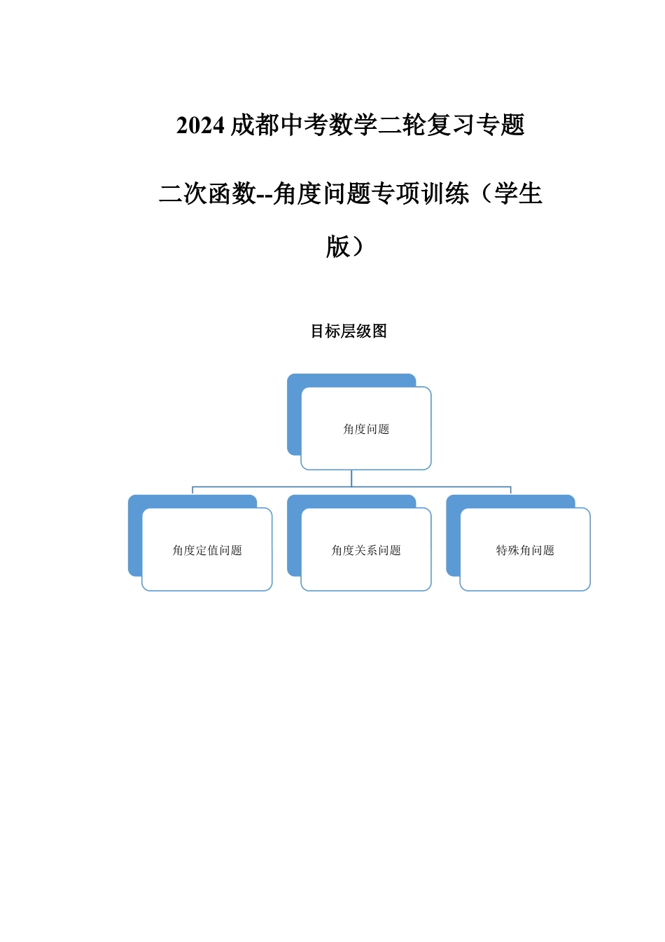 2024成都中考数学二轮复习专题 二次函数--角度问题专项训练（含答案）.docx_第1页