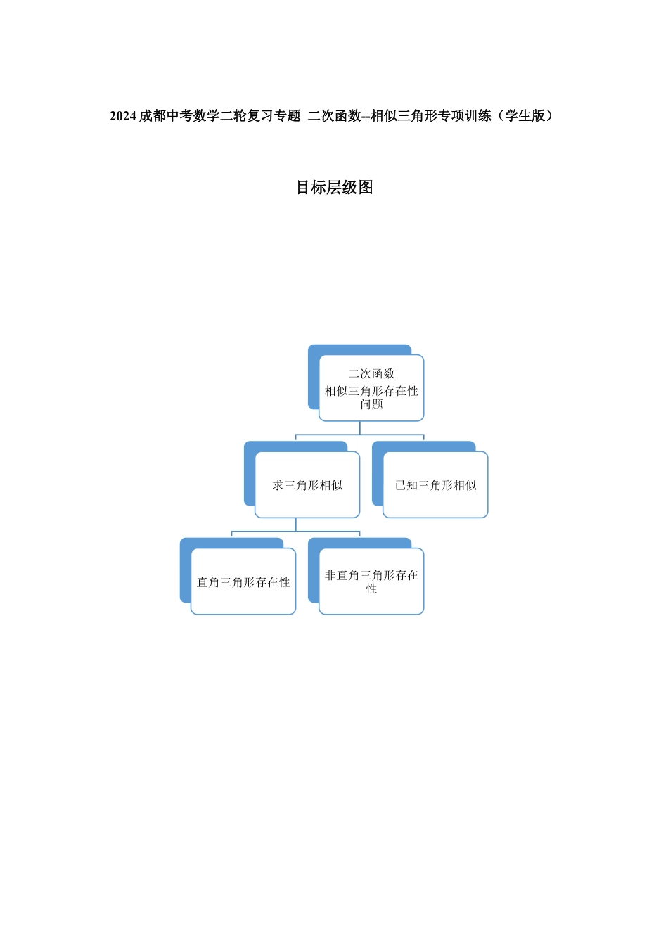 2024成都中考数学二轮复习专题 二次函数--相似三角形专项训练(含答案).docx_第1页