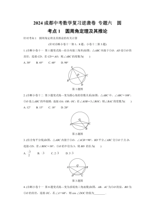 2024成都中考数学复习逆袭卷 专题六　圆  (含详细解析).pdf