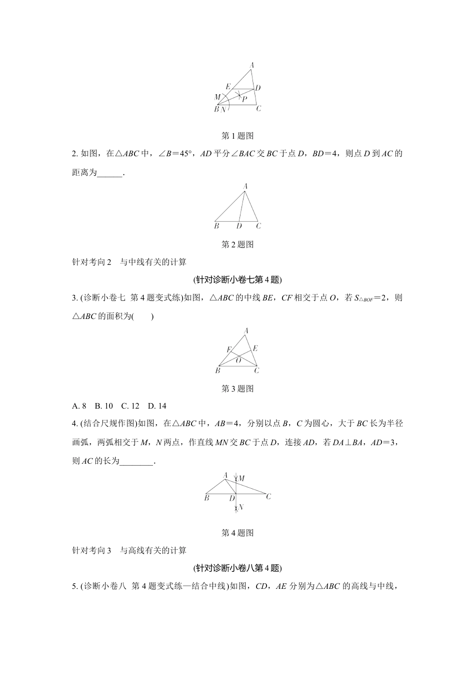 2024成都中考数学复习逆袭卷 专题四 三角形 (含详细解析).docx_第5页