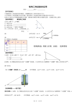 2024成都中考数学一轮复习锐角三角函数的应用课后练习【含答案】.pdf