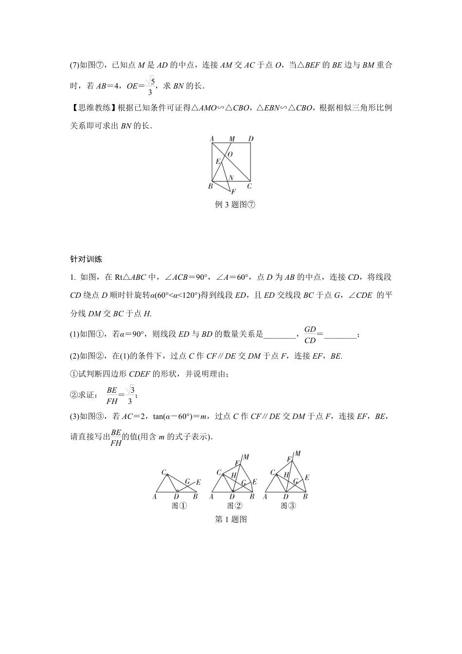 2024甘肃中考数学二轮专题训练 几何综合探究旋转问题  (含答案).pdf_第4页