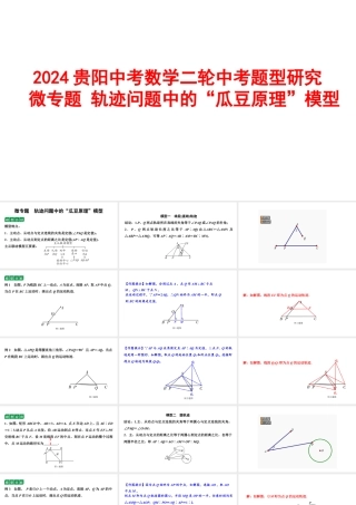 2024贵阳中考数学二轮中考题型研究 微专题 轨迹问题中的“瓜豆原理”模型 （课件）.pptx