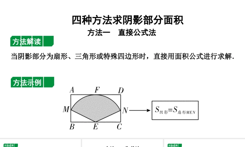 2024贵州中考数学一轮复习 四种方法求阴影部分面积(课件).pptx