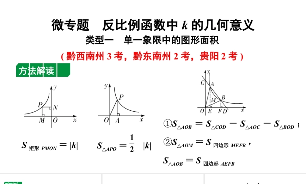 2024贵州中考数学一轮知识点复习 微专题 反比例函数中k的几何意义（课件）.ppt