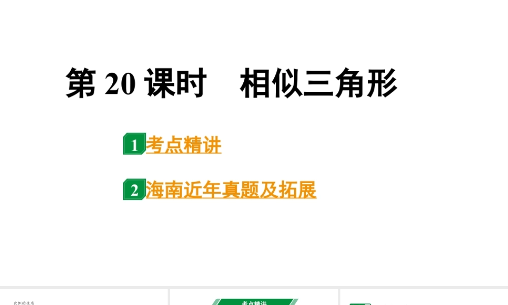 2024海南中考数学二轮重点专题研究 第20课时 相似三角形(课件).pptx