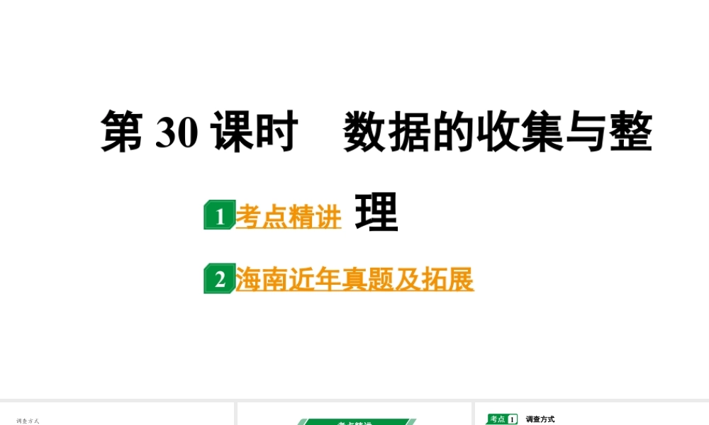 2024海南中考数学二轮重点专题研究 第30课时  数据的收集与整理（课件）.pptx