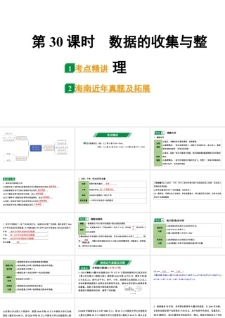 2024海南中考数学二轮重点专题研究 第30课时  数据的收集与整理（课件）.pptx