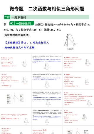 2024海南中考数学二轮重点专题研究 微专题 二次函数与相似三角形问题（课件）.pptx