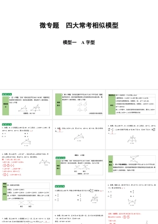 2024海南中考数学二轮重点专题研究 微专题 四大常考相似模型（课件）.pptx