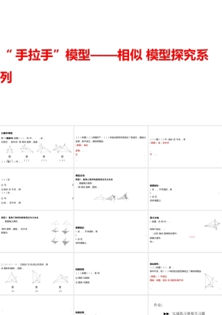 2024河南中考数学二轮复习微专题 “手拉手”模型——相似 模型探究系列 课件.pptx