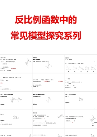 2024河南中考数学二轮复习微专题 反比例函数中的常见模型探究系列 课件.pptx