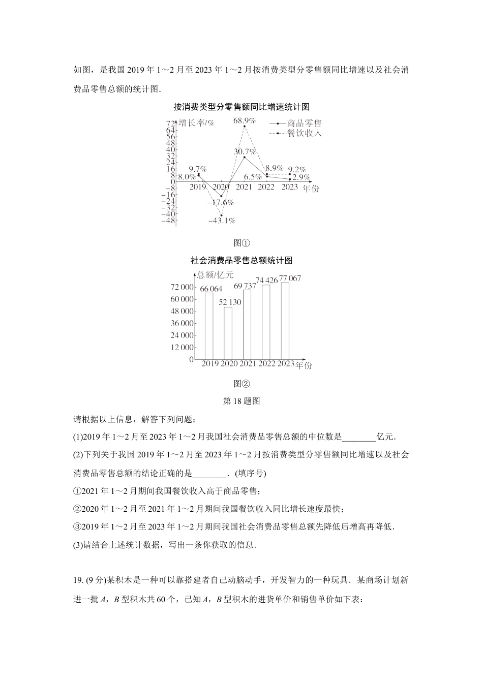 2024河南中考数学复习 16~21题解答题组特训二 (含答案).docx_第2页
