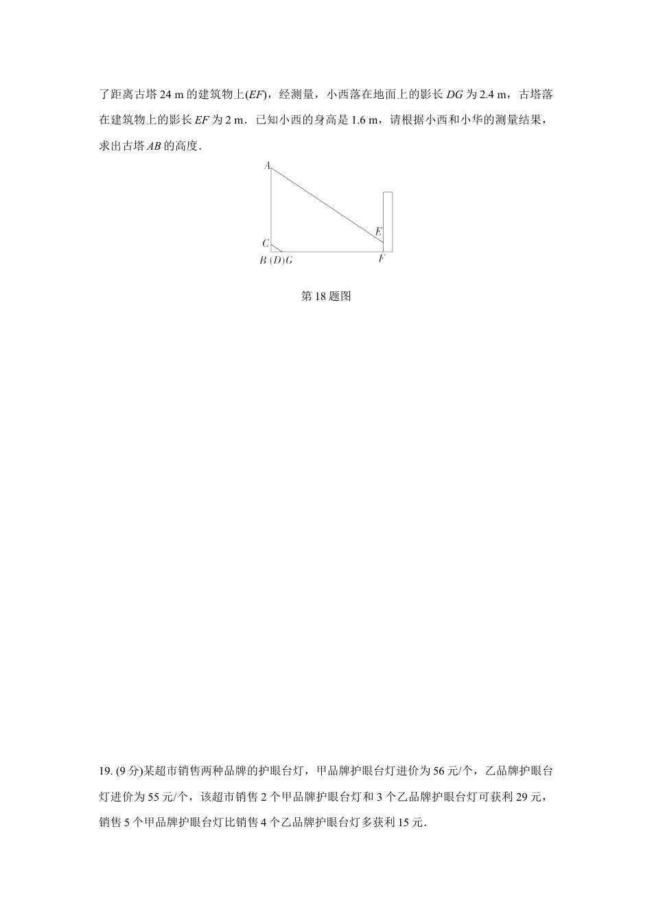 2024河南中考数学复习 16～21题解答题组特训三 (含答案).docx_第2页