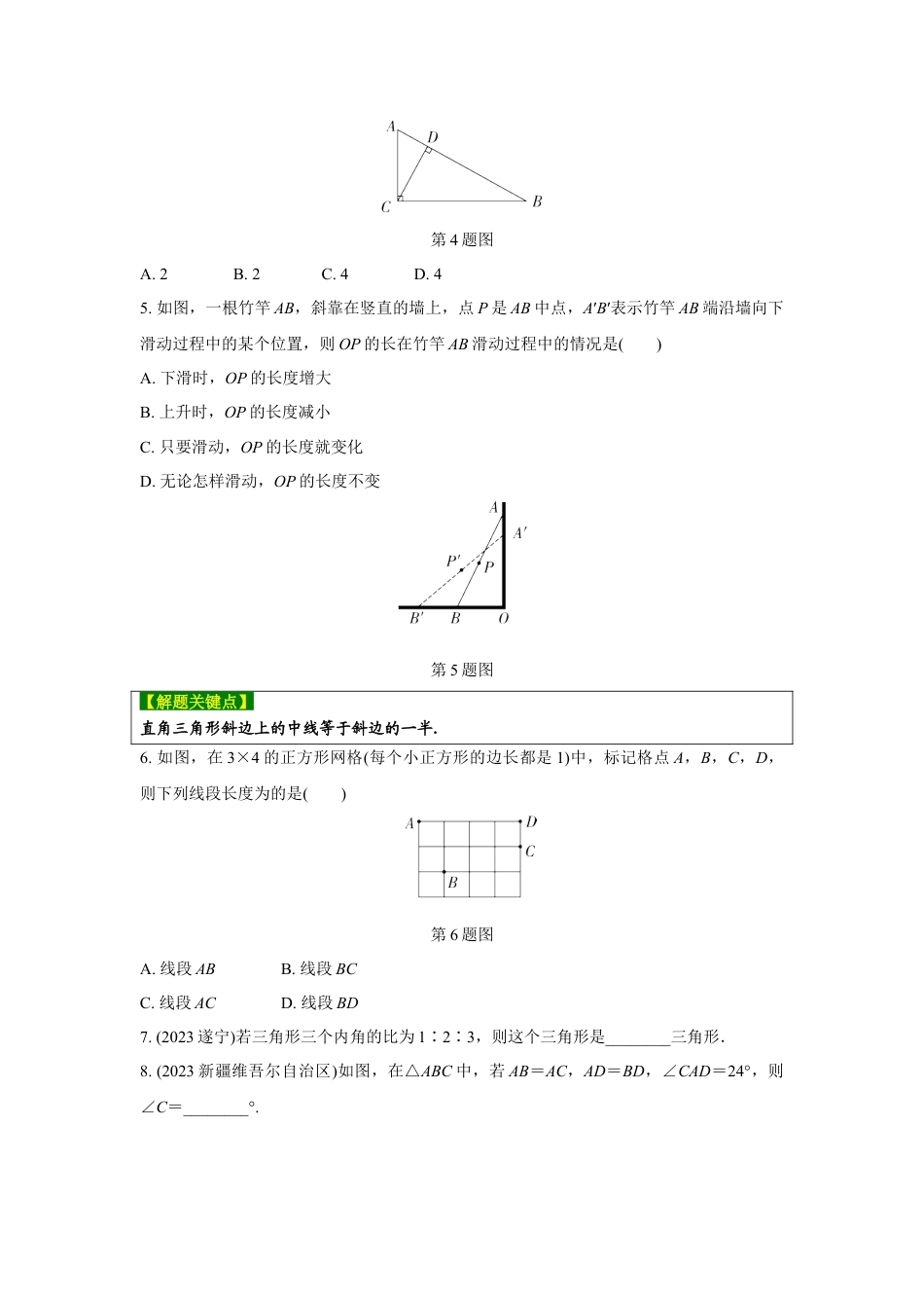 2024河南中考数学复习 特殊三角形及其性质 强化精练 (含答案).docx_第2页