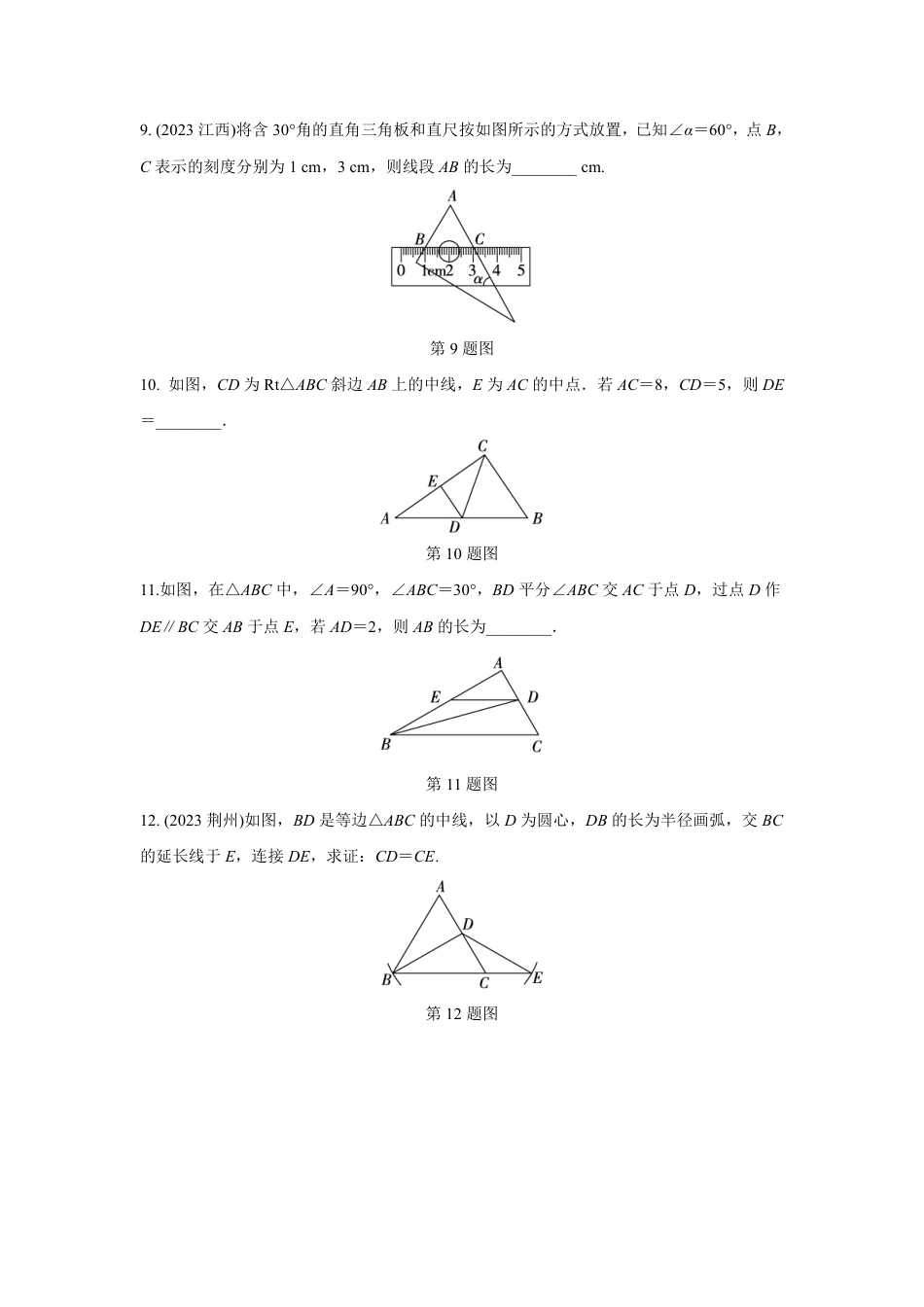 2024河南中考数学复习 特殊三角形及其性质 强化精练 (含答案).pdf_第3页