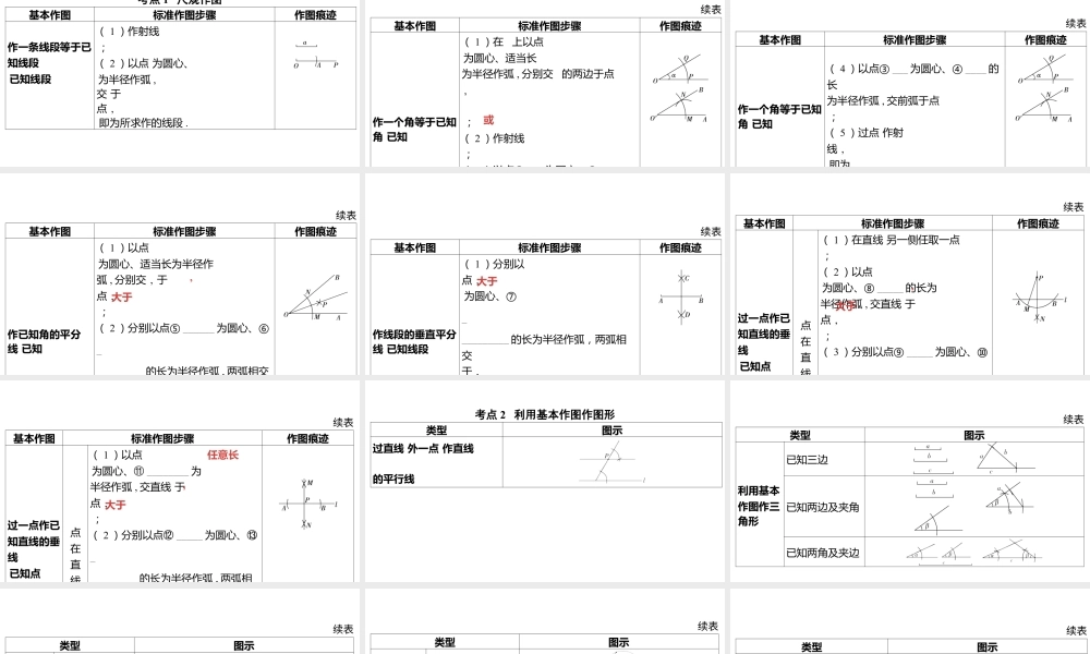 2024河南中考数学一轮知识点复习专题 尺规作图 课件.pptx