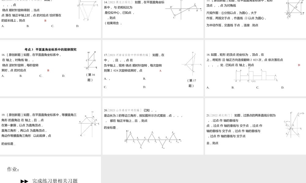 2024河南中考数学一轮知识点复习专题 平面直角坐标系中点的坐标 课件.pptx