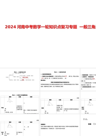 2024河南中考数学一轮知识点复习专题 一般三角形及其性质 课件.pptx