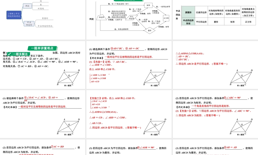 2024河南中考数学专题复习 (特殊)平行四边形的判定 课件.pptx
