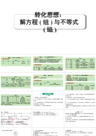 2024河南中考数学专题复习 转化思想：解方程(组)与不等式(组） 课件.pptx
