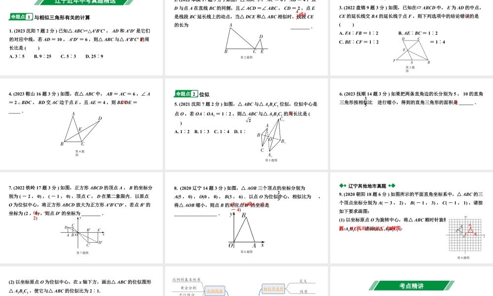 2024辽宁中考数学二轮中考考点研究 4.4 相似三角形(含位似) (课件).pptx