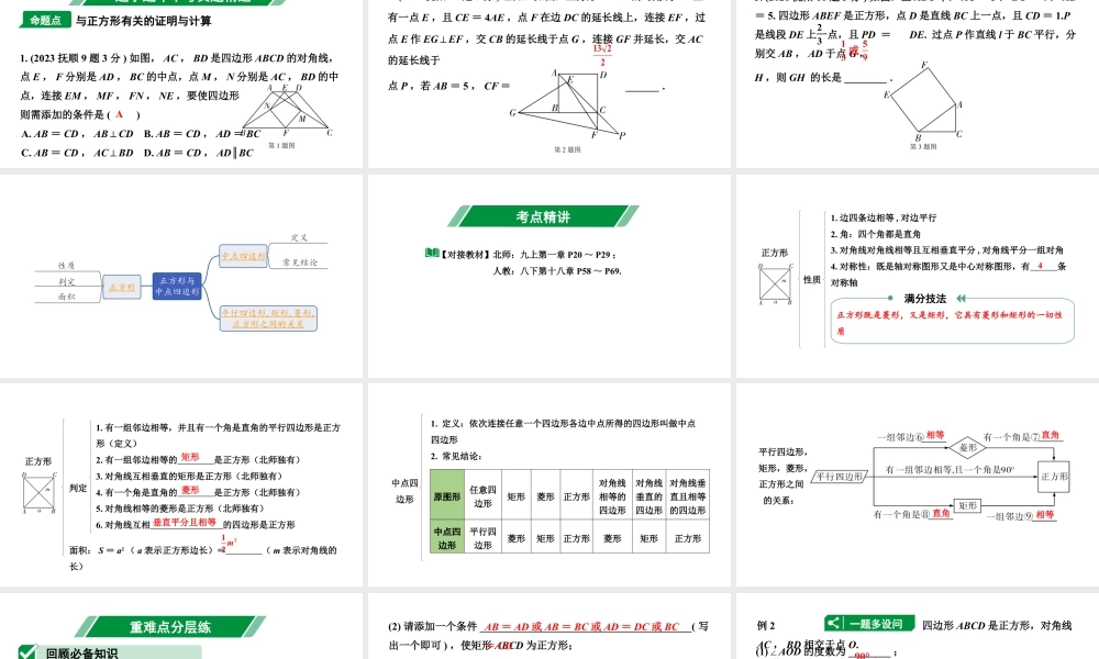 2024辽宁中考数学二轮中考考点研究 5.4 正方形 (课件).pptx